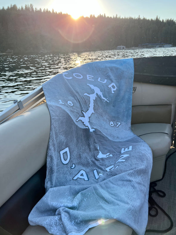 Coeur d'Alene Beach 1887 Lake Logo Towel