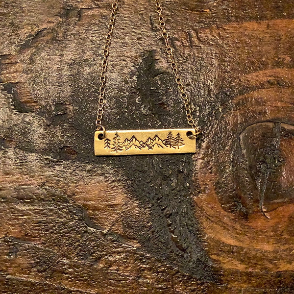 Fairwells Tree Mountain Bar Necklace