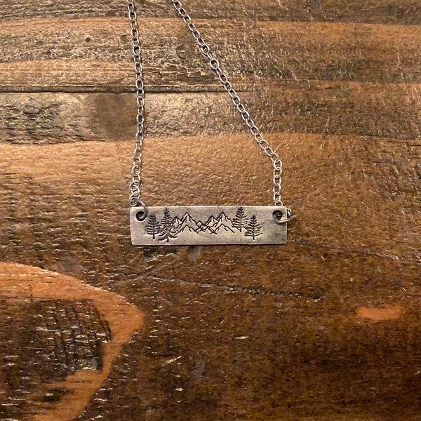 Fairwells Tree Mountain Bar Necklace