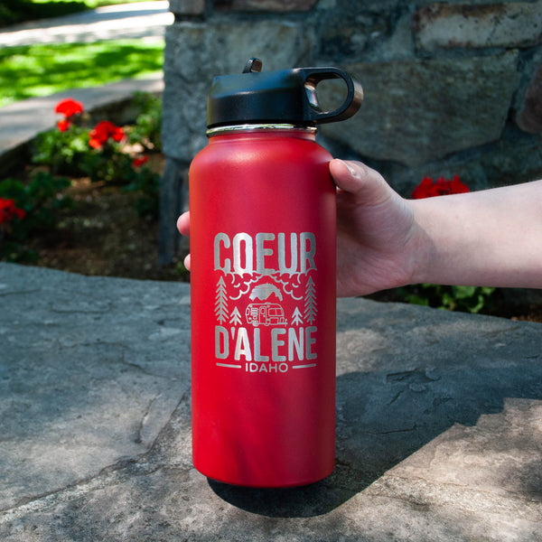 Coeur d’Alene Camping Red 32oz. MakerFlo Flask